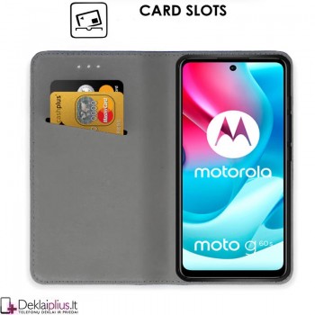 Telone atverčiamas dėklas - juodas (telefonams Motorola Moto G60S) Telone atverčiamas dėklas - juodas (telefonams Motorola Moto G60S)
